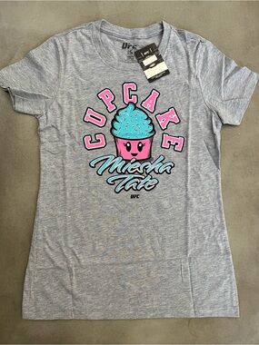 UFC Womens S Shirt Miesha Cupcake Tate Graphic Tee Heather Grey New With Tags